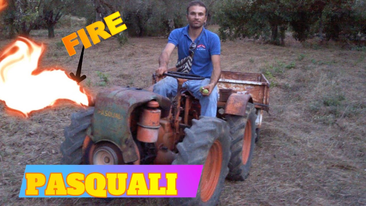 60' PASQUALI ancient tractor start and test drive