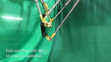Kinematically redundant (6+2)-Degree-of-Freedom parallel robot with large tilt rotation capabilities