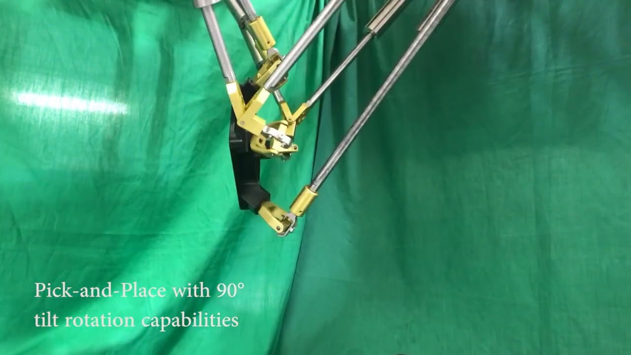 Kinematically redundant (6+2)-Degree-of-Freedom parallel robot with large tilt rotation capabilities
