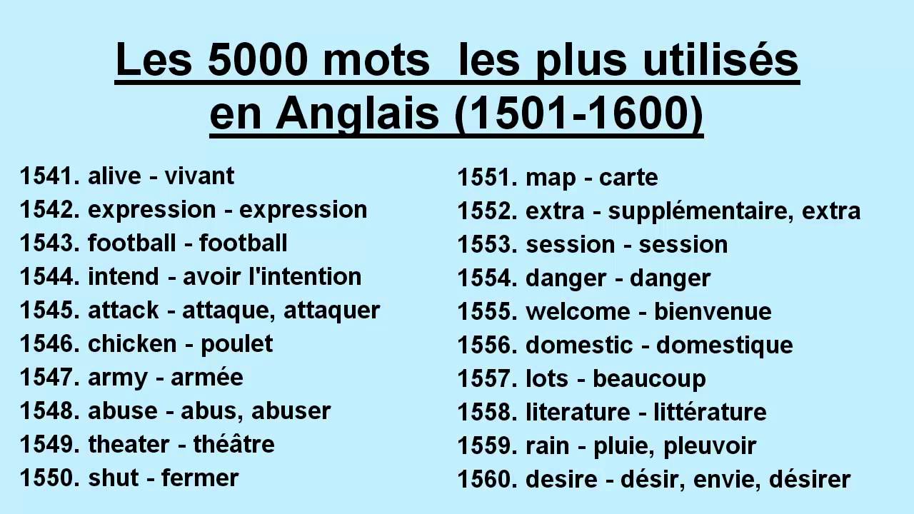 3000 Mots Anglais Les Plus Utilisés Pdf