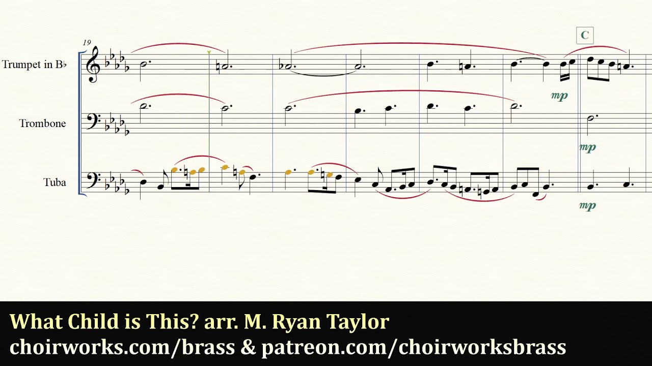 What Child is This for Brass Trio (Trumpet, Trombone, Tuba) - YouTube