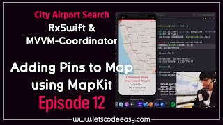 #12 Adding Pins to Map using MapKit - RxSwift MVVM Coordinator iOS App screenshot 2