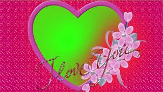 Green Screen Romantic Heart Frame Background