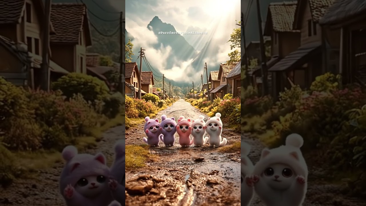 Kittens in Thunderstorm! | Dinka chika Dinka chika 💨😺🍼#shorts #dudidam #catvideos #cute #cat #ai