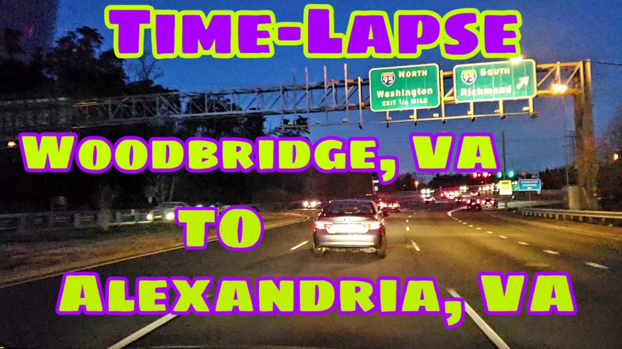 Time Lapse Night Driving. From Potomac Mills Mall in Woodbridge VA, to Southern Alexandria VA.