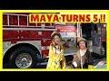 HAPPY BIRTHDAY TO MAYA !!! 🚒 Fire Truck + Bounce House PARTY !!!