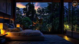 Soft Piano Music With Rain Sounds In Warm Bedroom⛈️ Rain & Fireplace Sounds For Relax,Study & Work