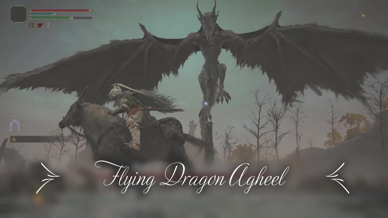 Elden Ring first dragon encounter Flying dragon Ageel boss hight - YouTube