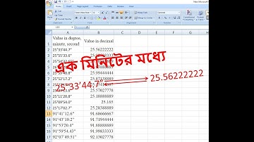 How to transfer degree minute second to decimal point in excel: DMS conversion (in Bengali)
