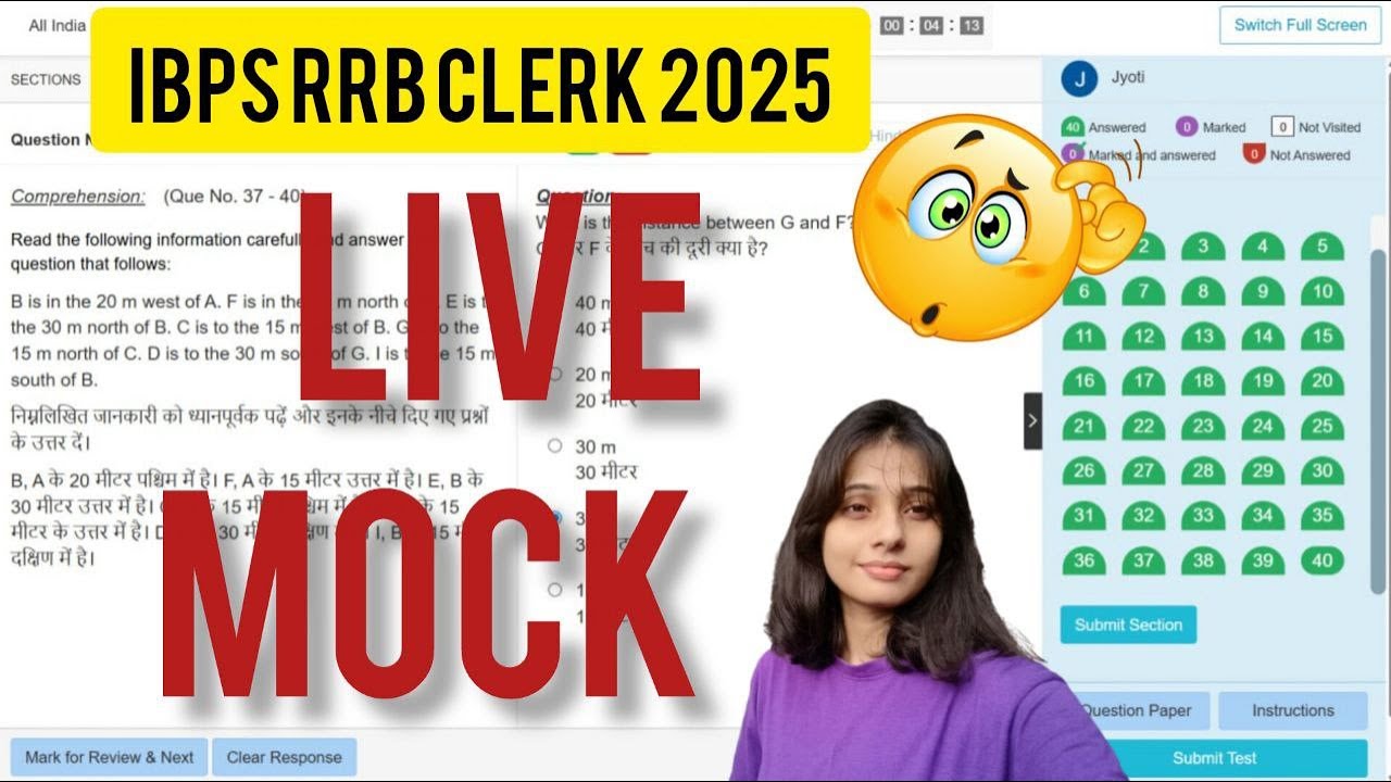 IBPS RRB LIVE CLERK MOCK TEST 2025 | 5 DEC | | TESTBOOK | | LIVE | 