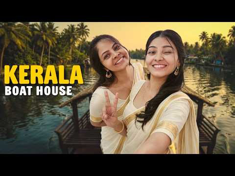 We stayed in Kerala Boat house for 24hrs || South trio trip || Part 4 || Niha sisters Vlogs