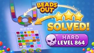 🔴 Beads Out Level 864 Walkthrough | HARD LEVEL Solution & Gameplay! 🧩🧠