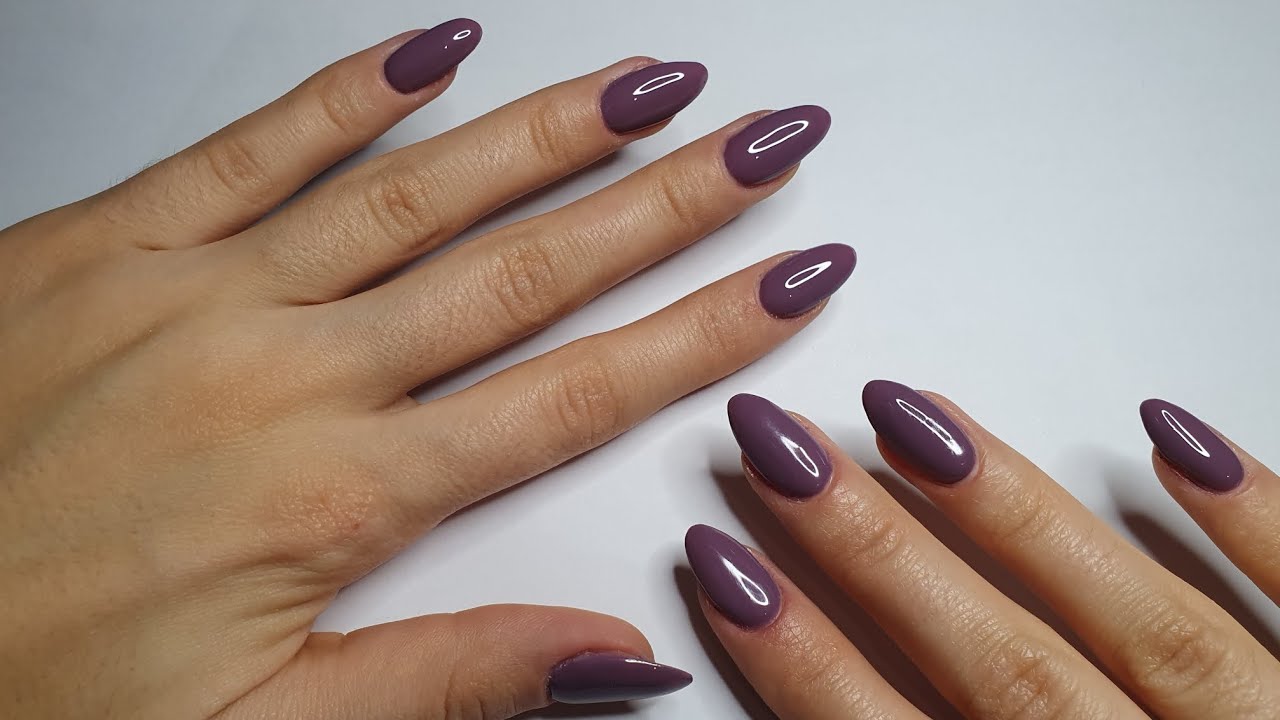 Almond shaped Purple Nails-  Step By Step Nail Tutorial