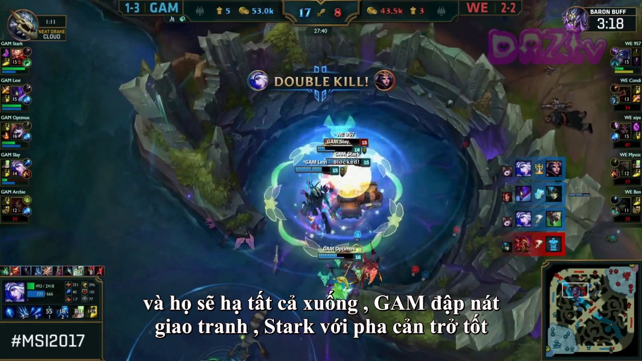 GAM vs WE (vietsub) nhà vô dịch LPL bị nghiền nát hoàn toàn