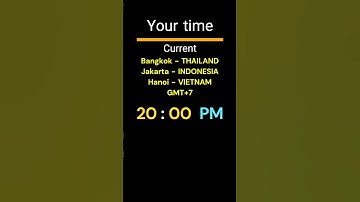 GMT+7｜20:00 PM｜BANGKOK, JAKARTA, HANOI