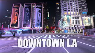 Sunday Night Drive in Downtown Los Angeles | Iconic LA Night Views 4K HDR