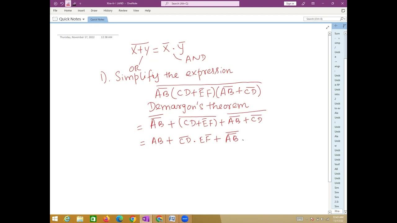 Simplification of Boolean Expression - YouTube