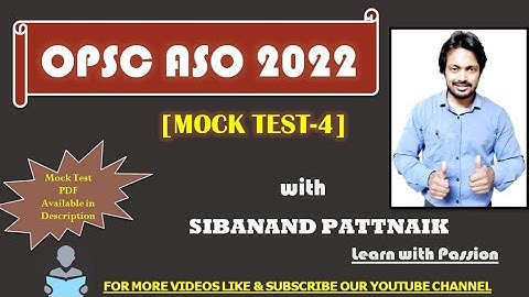 MOCKTEST - 4 Solutions | Opsc Aso Exam Preparation| Opsc Aso 2022