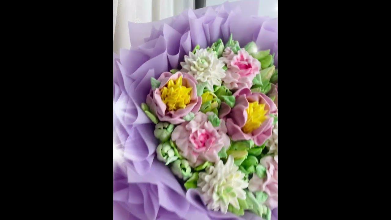 Букет из зефирных цветов 💐 - YouTube