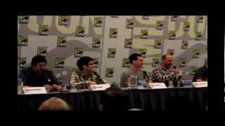 Bob's burgers panel from san diego comic-con 2012 july 13, featuring:
writer jim dauterive h. jon benjamin john roberts dan mintz eugene
mirman kristen ...