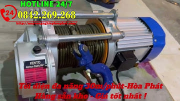 Tời điện đa năng lắp điều khiển từ xa có khởi động từ. Tời điện xây dựng tốc độ siêu nhanh 30m/phút!