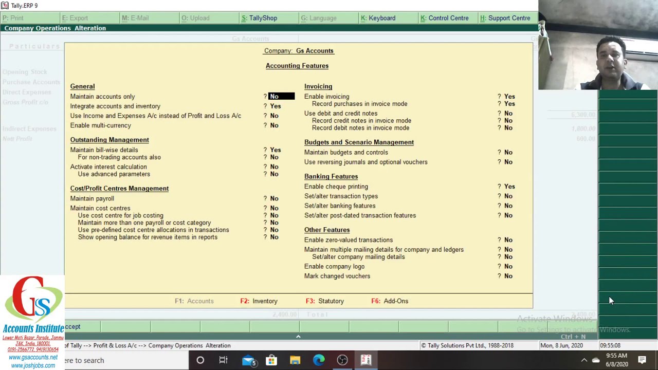 Accounting Features In Tally Step By Step Tally Features In Hindi