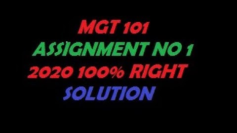 Mgt101assignment solution|| Mgt101 assignment spring 2020|| Mgt101