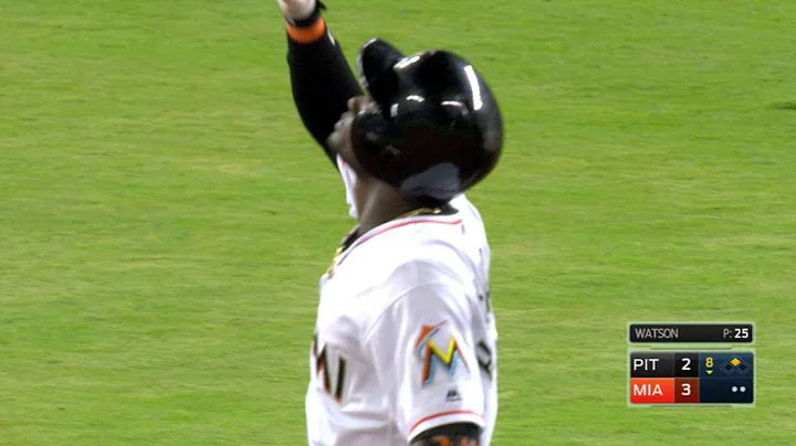 PIT@MIA Hechavarria's double scores Rojas in the 8th