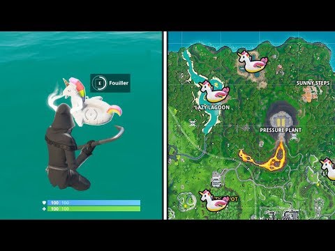 Vidéo: Explication Des Emplacements Des Flotteurs De Licorne Fortnite: Où Rechercher Des Flotteurs De Licorne Dans Les Trous De Natation De Fortnite