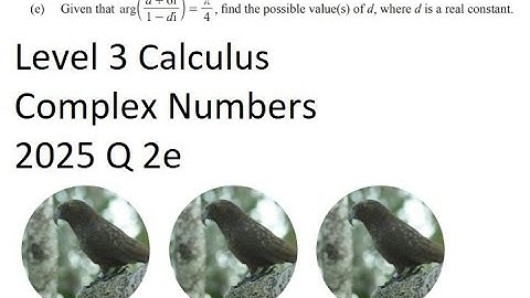 Level 3 Complex 2025 Q 2e arg( ) = pi/4