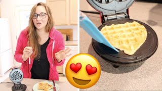 Dash Red Heart Waffle Maker Review and Demonstration 2022 | 4 Inch Waffles Hash Browns Paninis