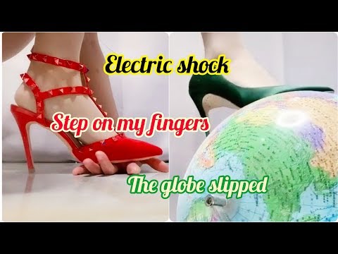 👠Self-challenge，electrocuted- fingers-globe#ASMR#Heels