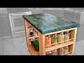 DIY Kitchen Island w/  Stained Shou Sugi Ban Tabletop