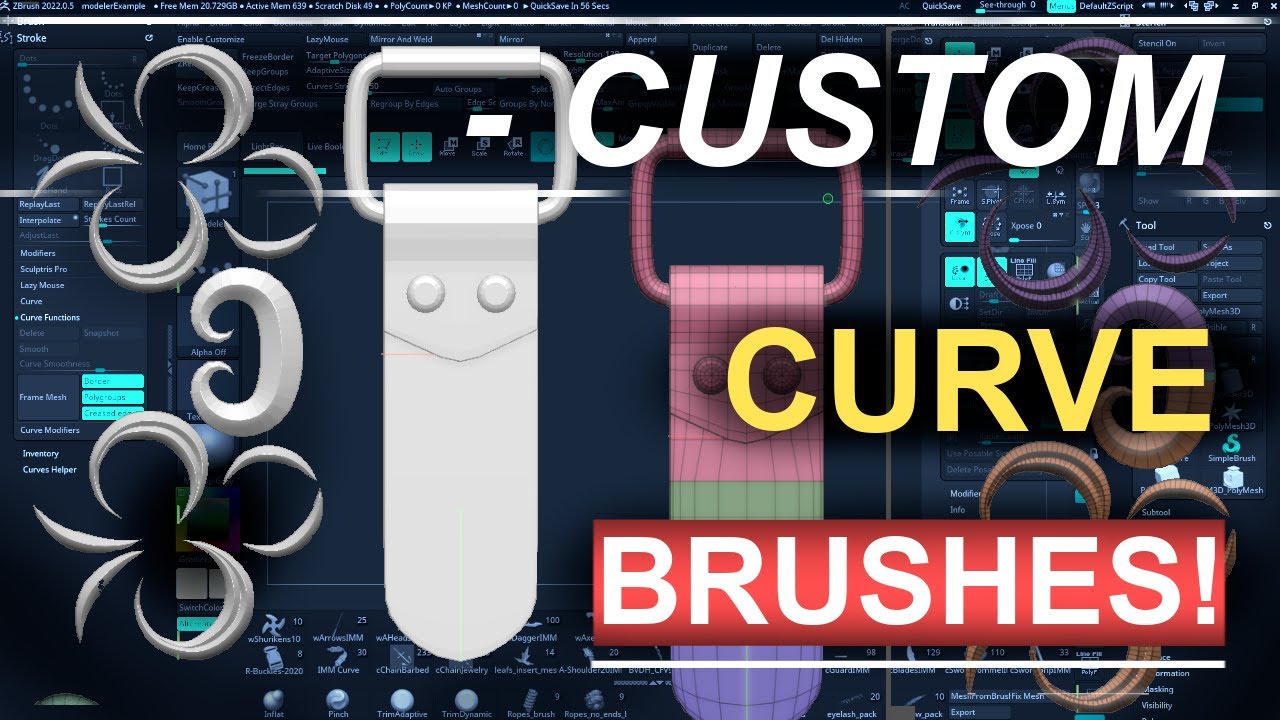 zbrush add curve falloff to custom menu