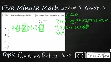 4th Grade STAAR Practice Comparing Fractions (4.3D - #9)