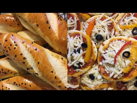 jinene-|-خبز-و-بيتزا-بعجينة-واحدة-/-comment-faire-du-pain-et-des-mini-pizzas-avec-une-seule-pâte