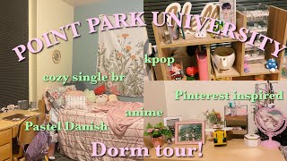 point park university dorm tour ! conestoga gang 🪷 single bedroom! kpopish x pastel danish 🍃