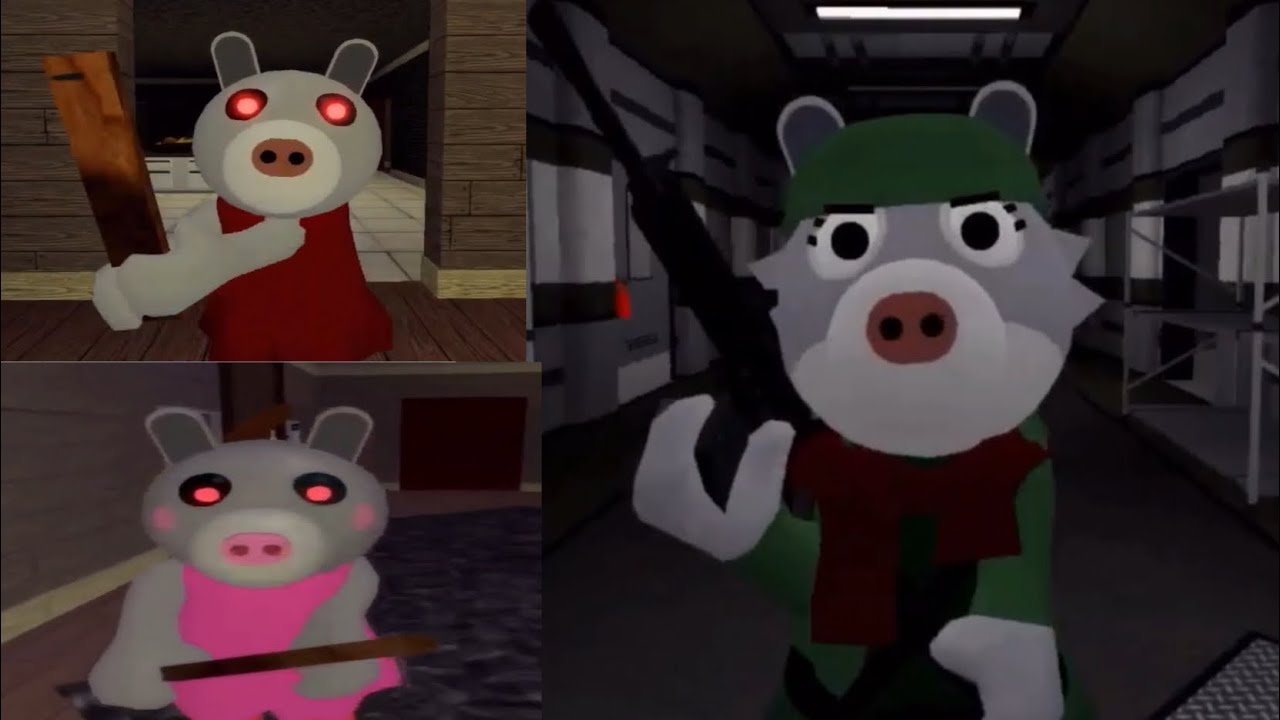 Piggy, Normal Daisy, Old Daisy and Fanmade Soldier Daisy comparison jumpscares