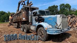 1980 AutoCar Hauling Logs and Stumps