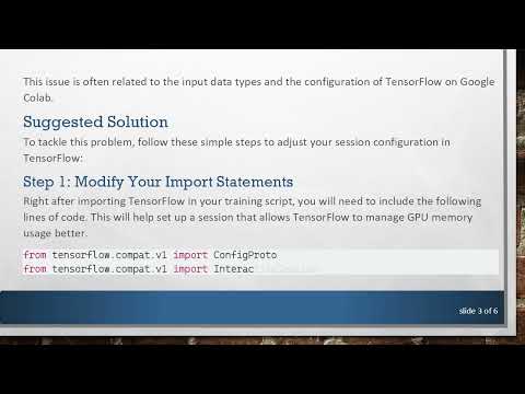Solving TensorFlow Errors in Google Colab: A Guide for Object Detection Model Training