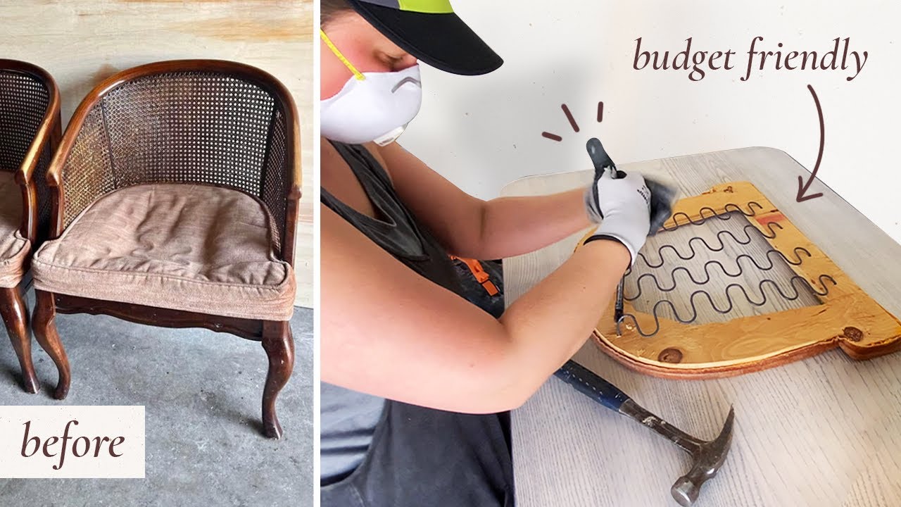DIY Chair Upholstery Vintage Chair Makeover PART 1 YouTube