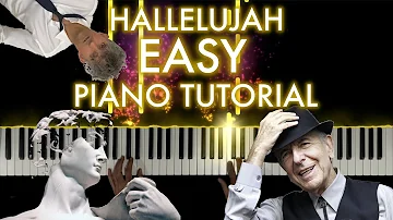 Leonard Cohen - Hallelujah EASIEST Piano Tutorial with ACTUAL Instruction