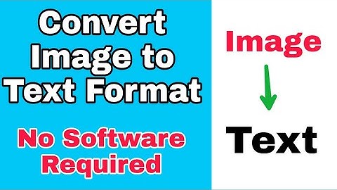 How To Convert An Image To Text Format | No Software Required