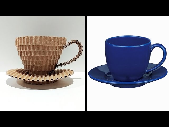 how to make a Tea cup in cardboard