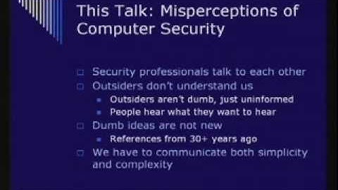 CERIAS Security: Dumb Ideas in Computer Security 1/6