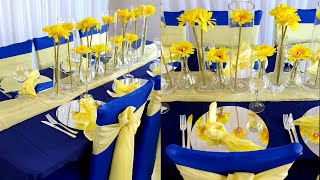 SUMMER THEME PARTY | BLUE AND YELLOW TABLESCAPE DECOR. SETUP WITH ME