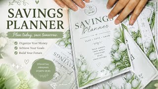 🌿 DIY Savings Planner | Aesthetic Mint Theme Budget Planner | Print, Cut & Assemble