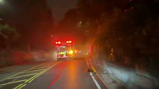 FDNY ENGINE 53 RESPONDING THROUGH THE CENTRAL PARK TRAVERSE GOING TO A CALL ON WESTSIDE OF MANHATTAN