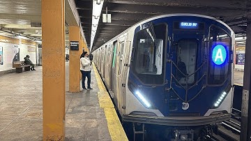 IND Fulton Street Line: (A) Express & (C) Local Train Action @ Nostrand Avenue (R46, R179, R211A)