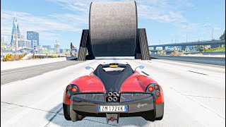 BeamNG Drive - Cars vs Giant Roller | Satisfying Cars Crashes Compilation
